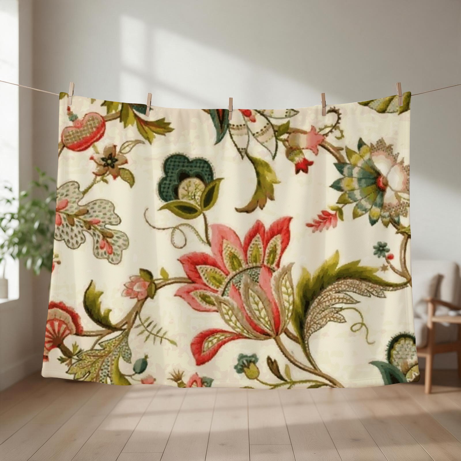 Embroidery Vector - Jacobean Floral Crewel Embroidery Pattern Digital