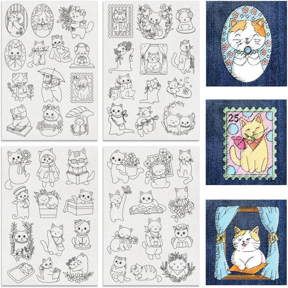 Water Soluble Stabilizer - 4-Sheet Cat Embroidery Stabilizer - Water-Soluble