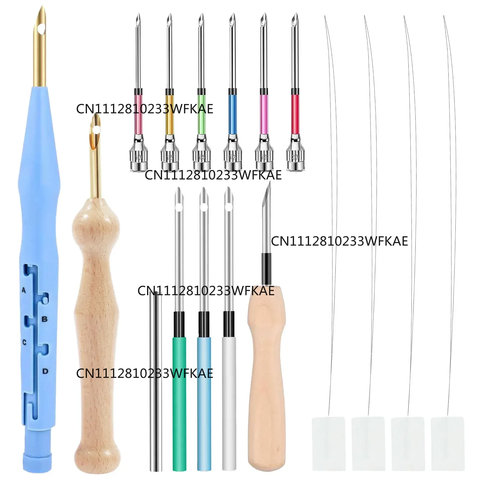 Embroidery Needles - 17Pcs Punch Needle Embroidery Kits Wooden