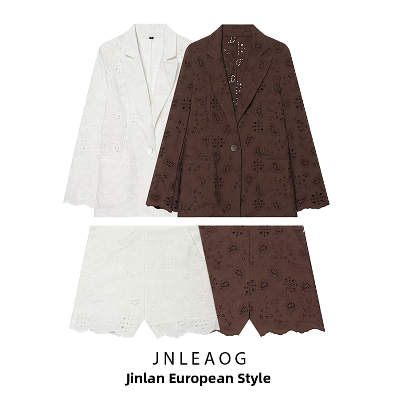 Embroidery Jacket - JNLEAOG Women's Slim Fit Suit Jacket