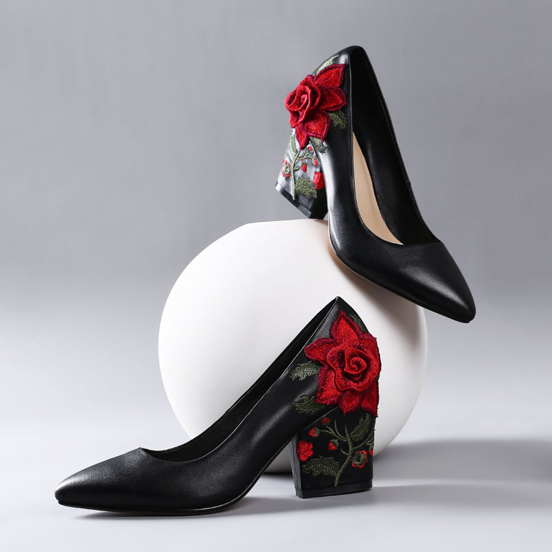 Embroidery Flower - Fashion Yarn Embroidery Red Rose Flower
