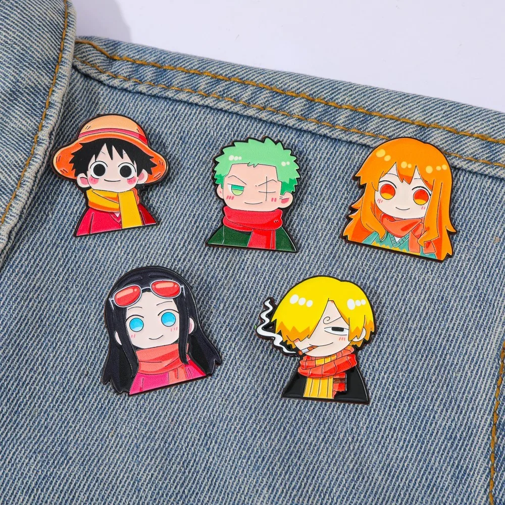 Embroidery Tulle - 5 Pcs Cute Anime Cartoon Brooch