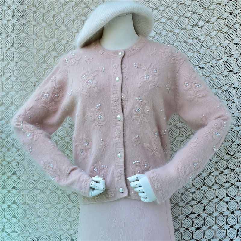 Embroidery Rabbit - Women Vintage Embroidery Hairy Angora Rabbit