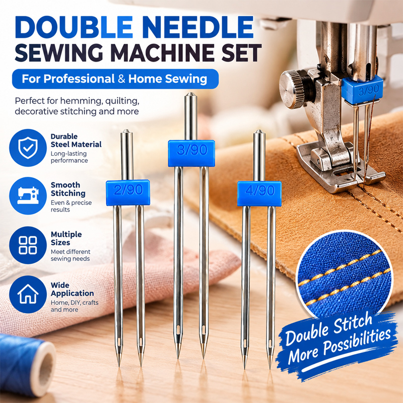 Embroidery Needles - 2mm/3mm/4mm Double Needle Kit for Household