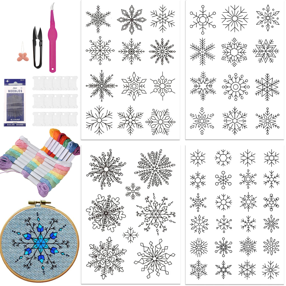 Water Soluble Stabilizer - Snowflake Wreath Stick and Stitch Water