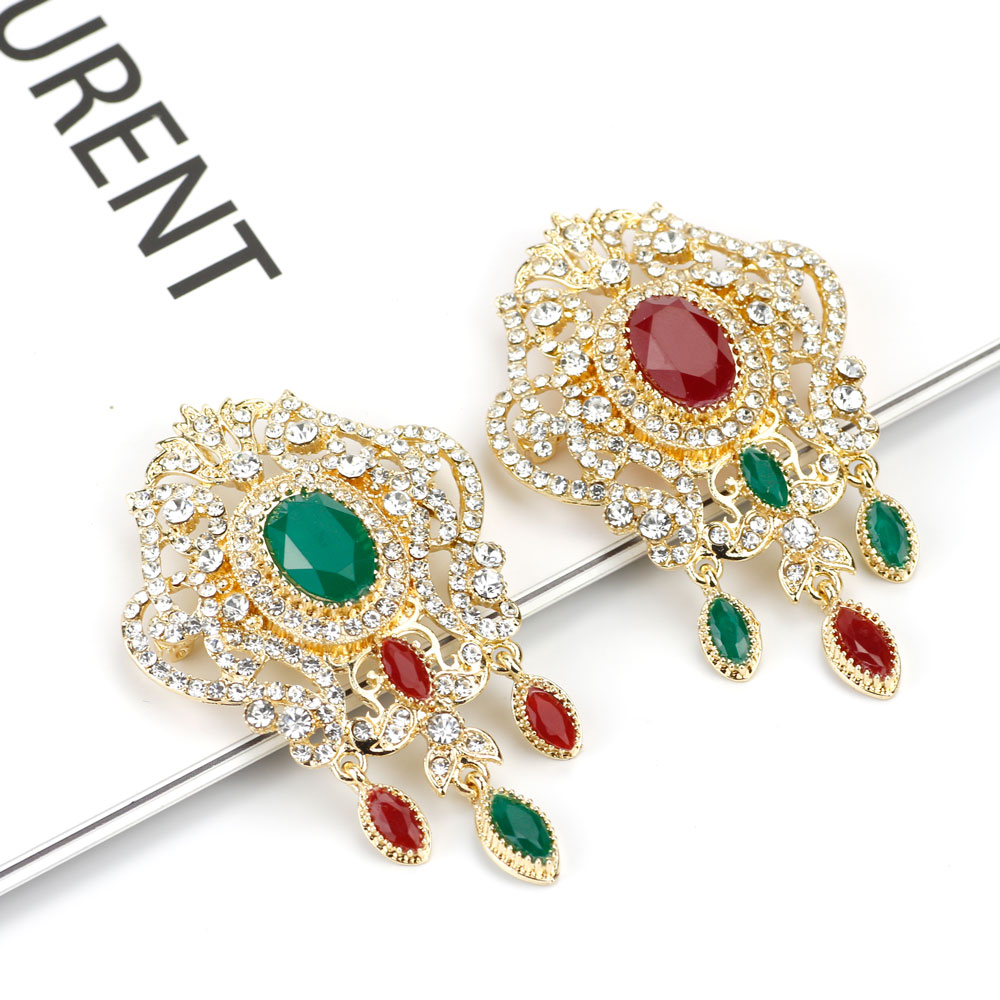 Embroidery Kiss - Sunspicems Gold Color Moroccan Jewerly Crystal