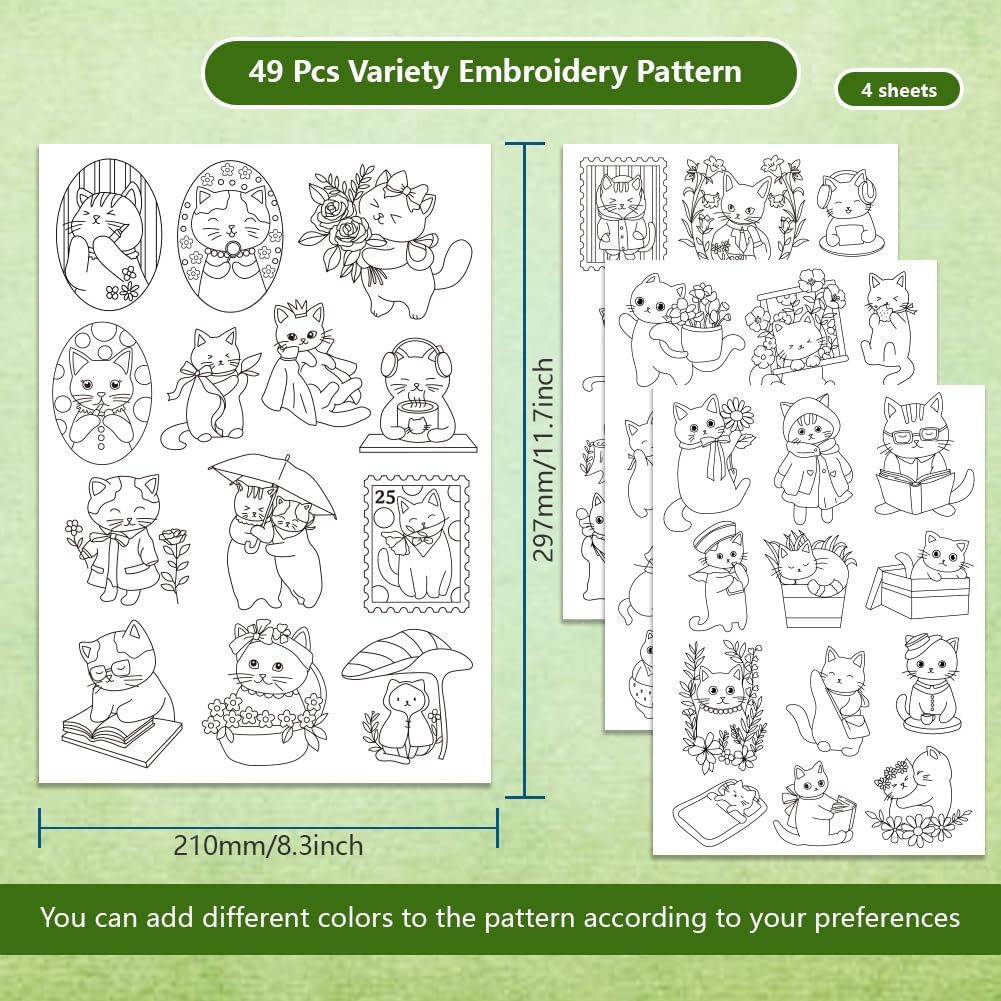4-Sheet Cat Embroidery Stabili - Water Soluble Stabilizer ulasan dan harga