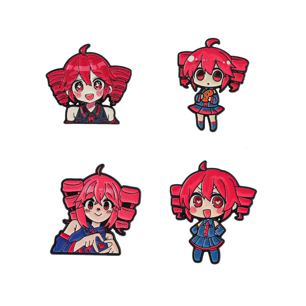 4pcs Anime Cute Cartoon Brooch - Embroidery Outfit ulasan dan harga