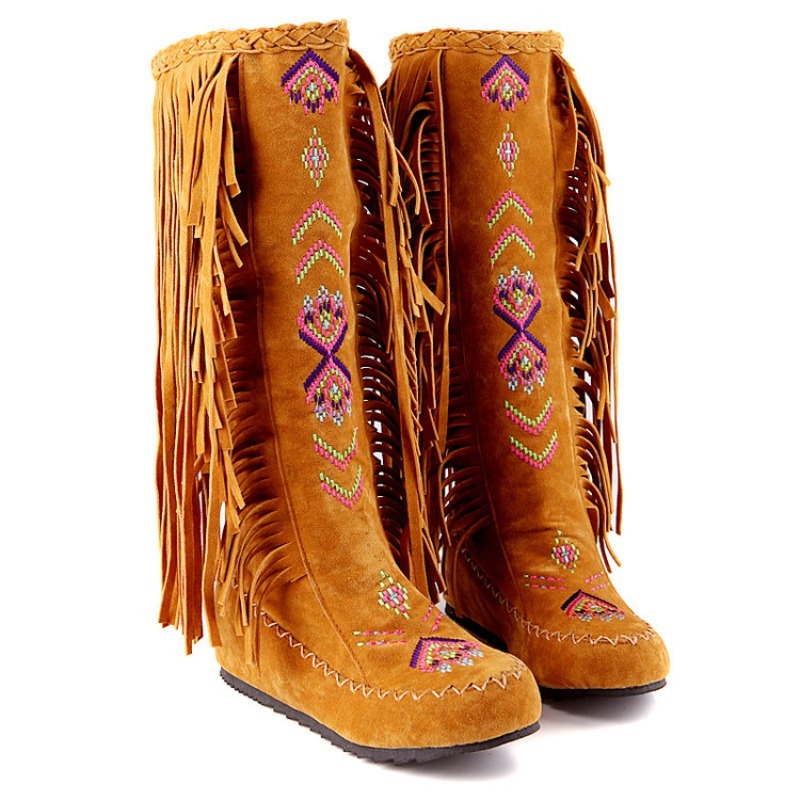 Tassel Boots Handmade Embroide - Embroidery Print ulasan dan harga