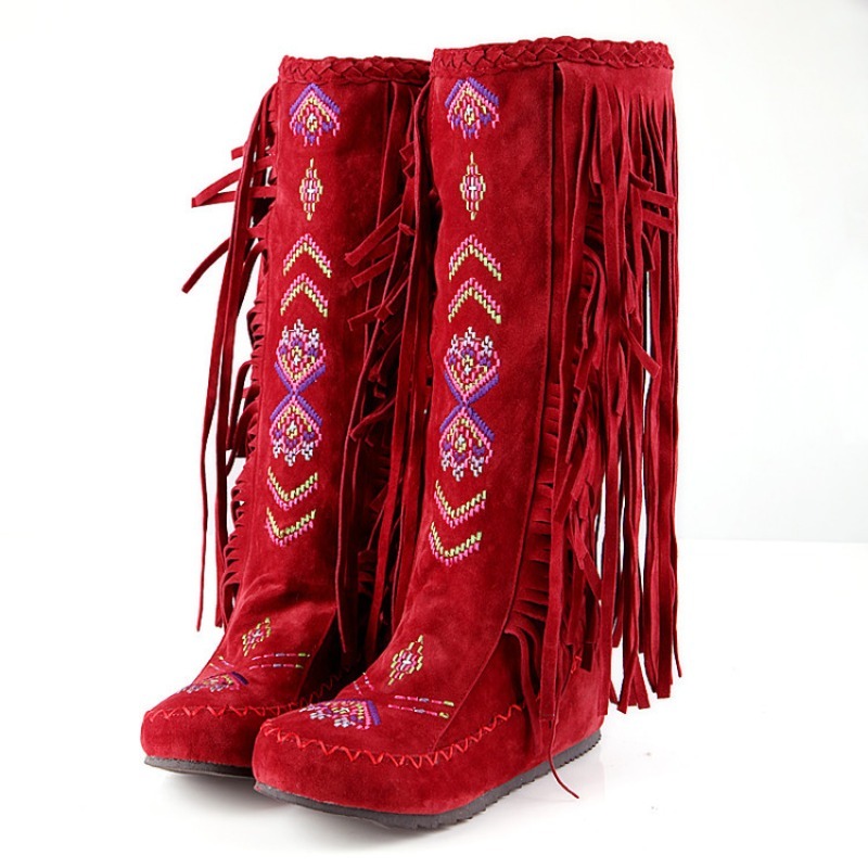 Tassel Boots Handmade Embroide - Embroidery Print ulasan dan harga
