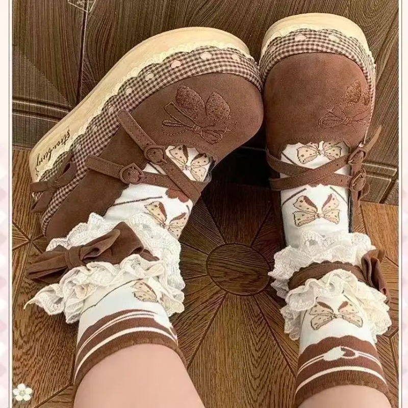 Lolita High Heels Height Incre - Embroidery Print ulasan dan harga