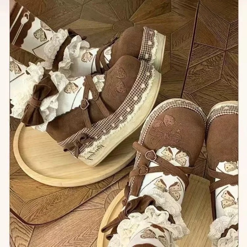 Lolita High Heels Height Incre - Embroidery Print ulasan dan harga