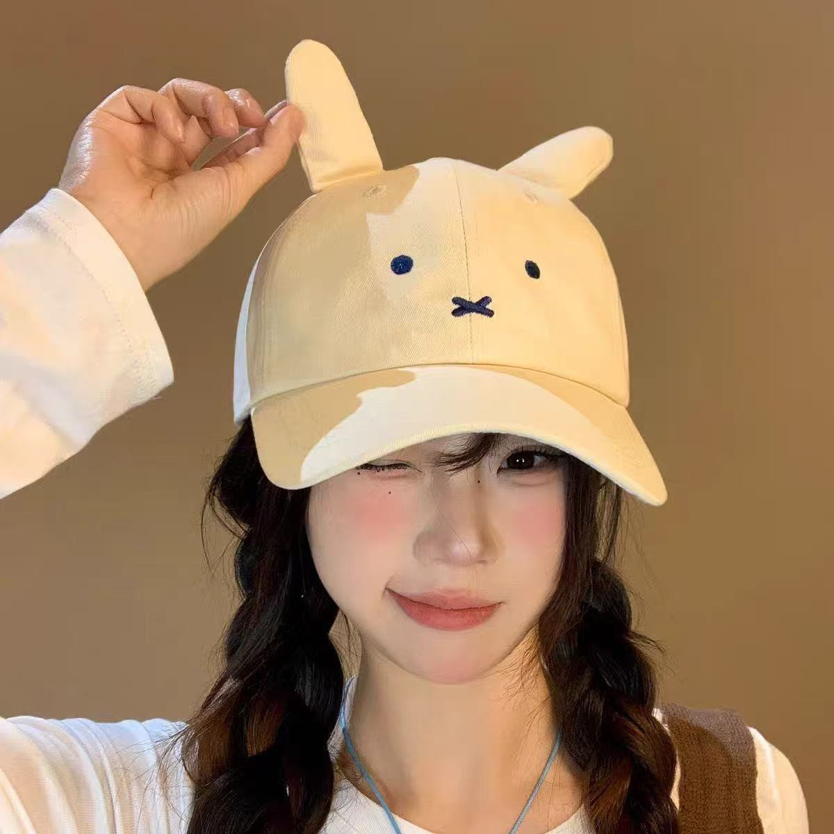 Cute Miffy Bunny Baseball Cap  - Embroidery Rabbit ulasan dan harga