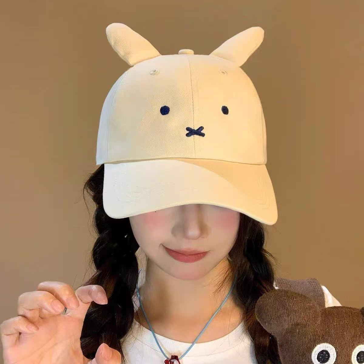 Cute Miffy Bunny Baseball Cap  - Embroidery Rabbit ulasan dan harga