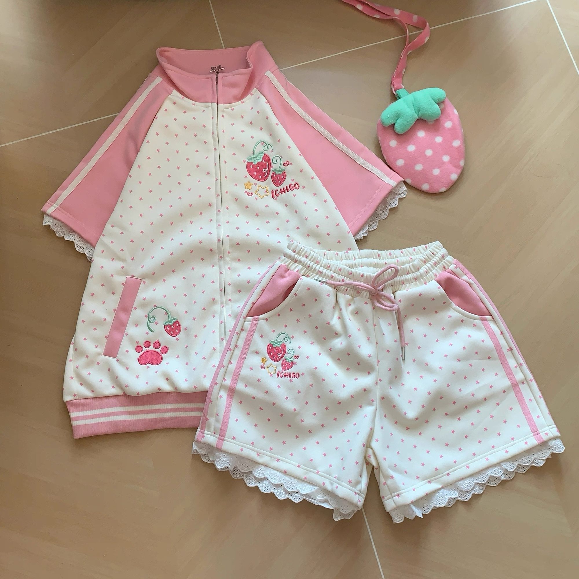Kawaii Casual Outfits Cute Str - Embroidery Jacket ulasan dan harga