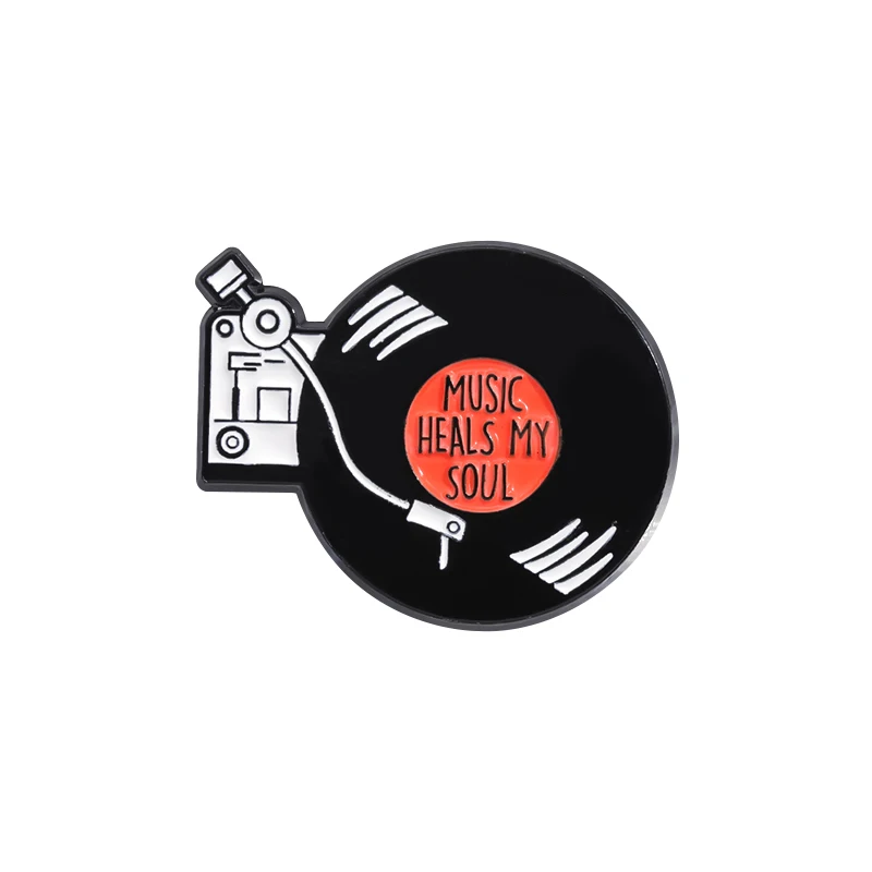 Retro Music Records Brooch  MU - Embroidery Kiss ulasan dan harga