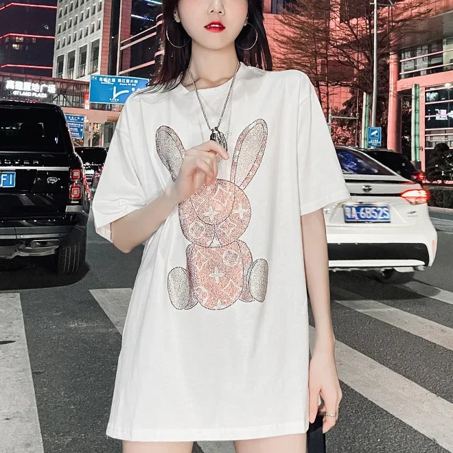 Women's Summer Casual T-Shirt: - Embroidery Print ulasan dan harga