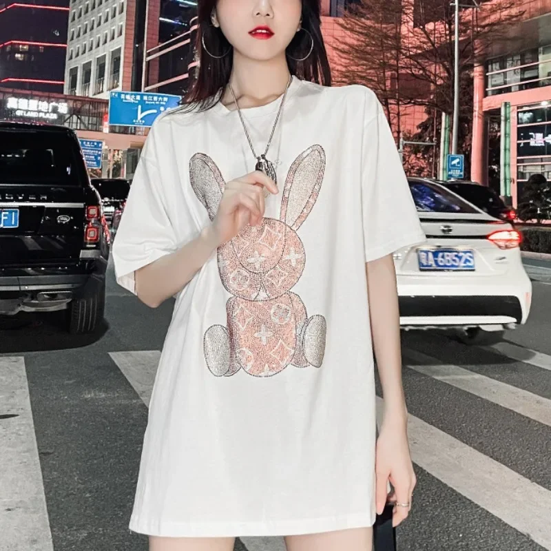 Women's Summer Casual T-Shirt: - Embroidery Print ulasan dan harga