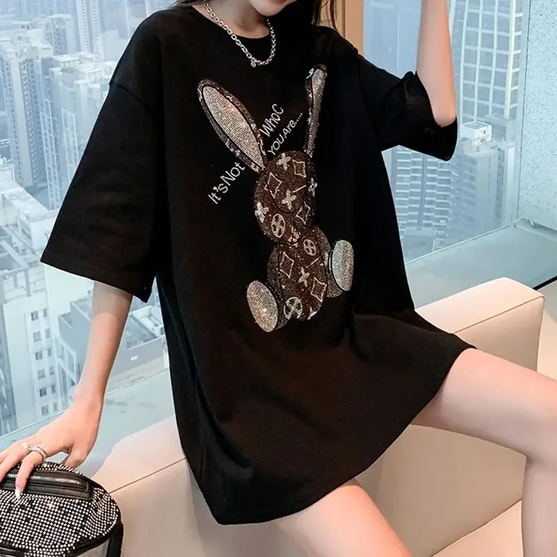 Women's Summer Casual T-Shirt: - Embroidery Print ulasan dan harga