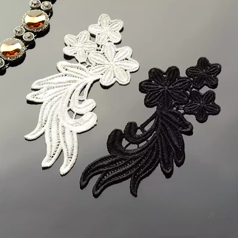 1Pairs Classic Black and White - Embroidery White Dress ulasan dan harga