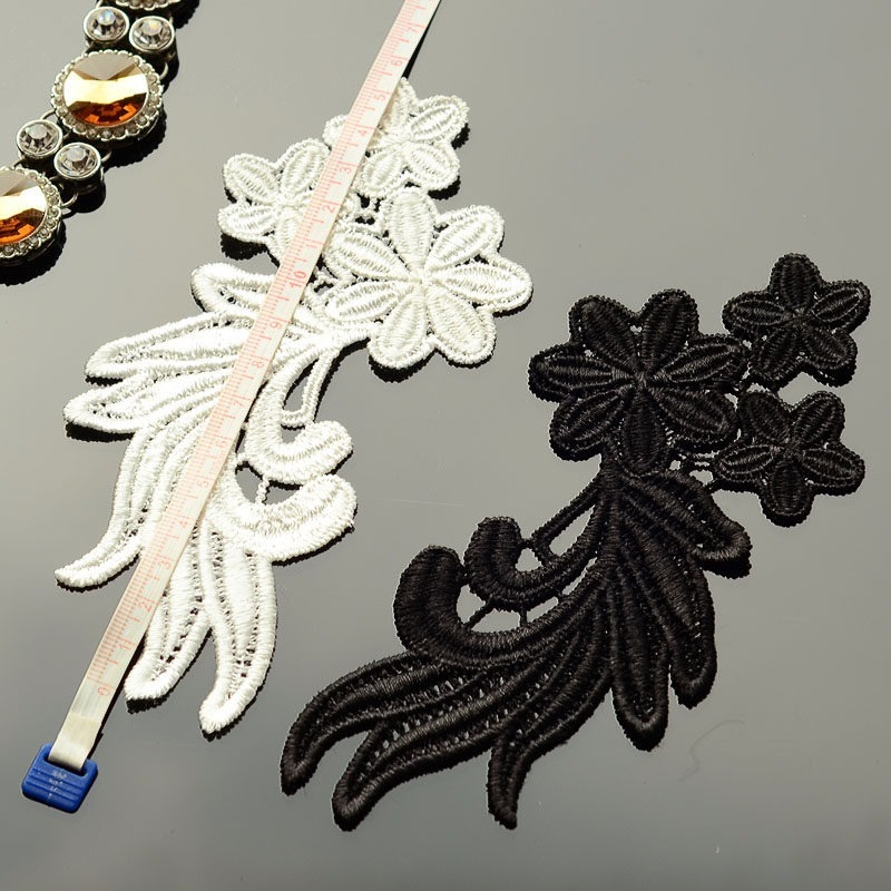 1Pairs Classic Black and White - Embroidery White Dress ulasan dan harga