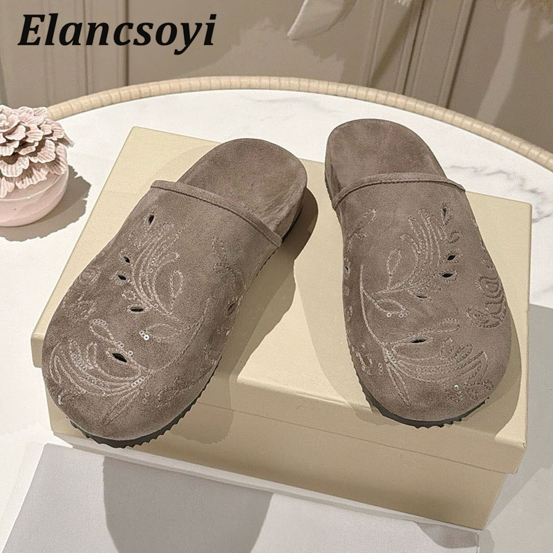 Lazy Mules Shoes Women's Embro - Embroidery Outfit ulasan dan harga