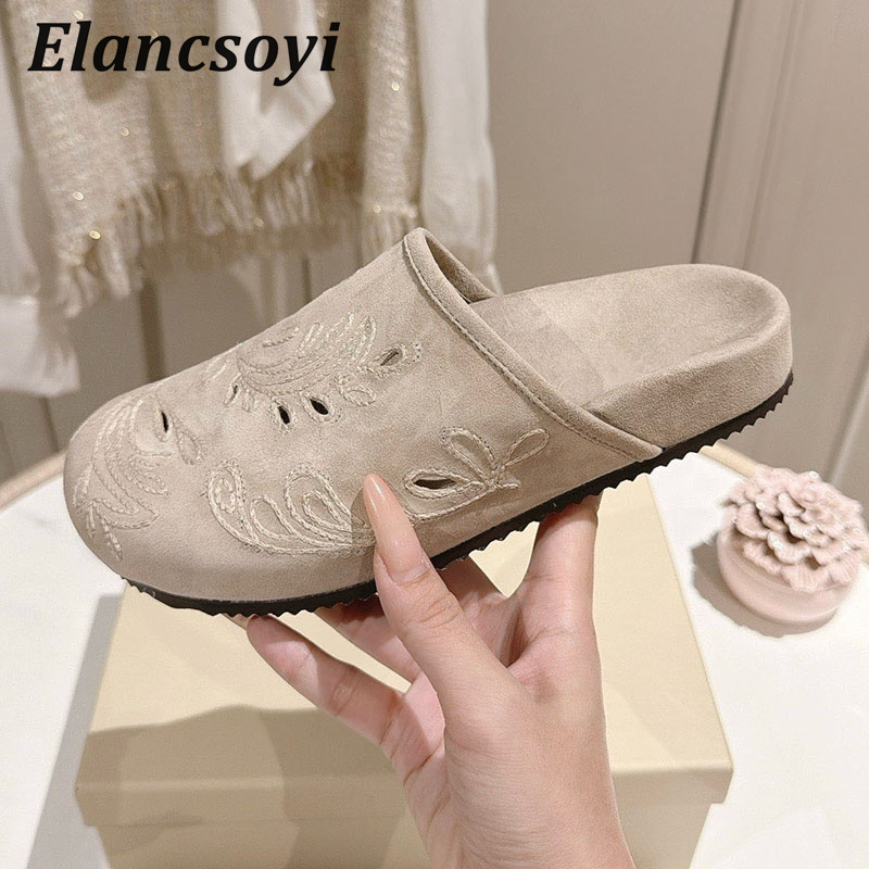 Lazy Mules Shoes Women's Embro - Embroidery Outfit ulasan dan harga