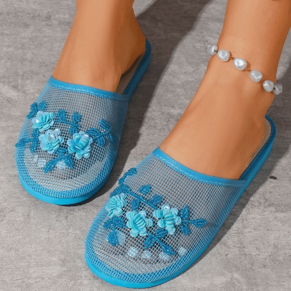Casual Flower Embroidery Mesh  - Embroidery Flower ulasan dan harga