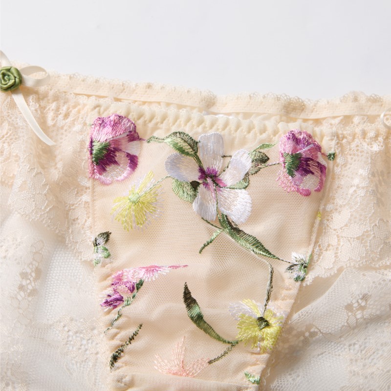 Lace See Through Women Sexy Li - Embroidery Flower ulasan dan harga