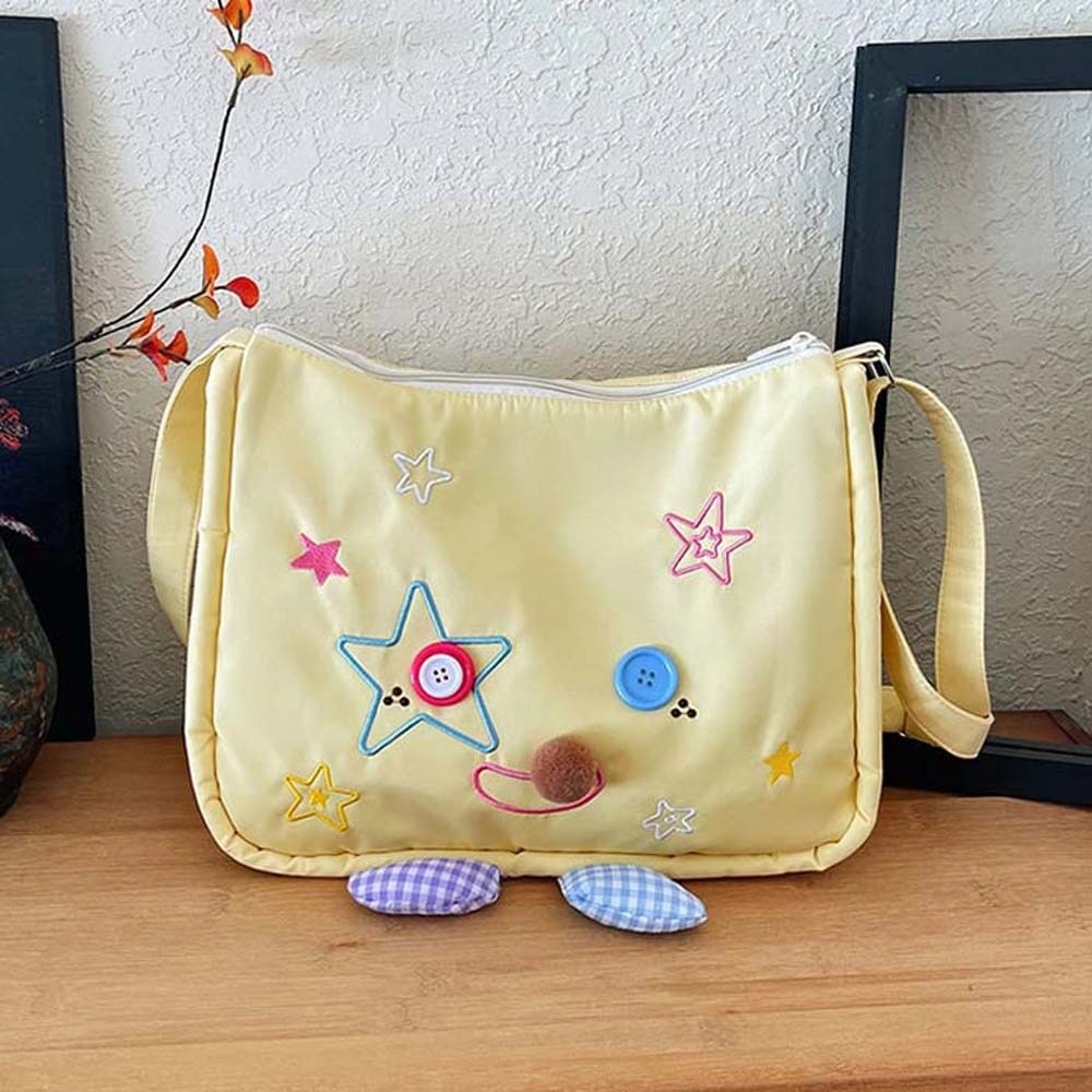 Literary Ugly and Cute Shoulde - Embroidery Yellow ulasan dan harga