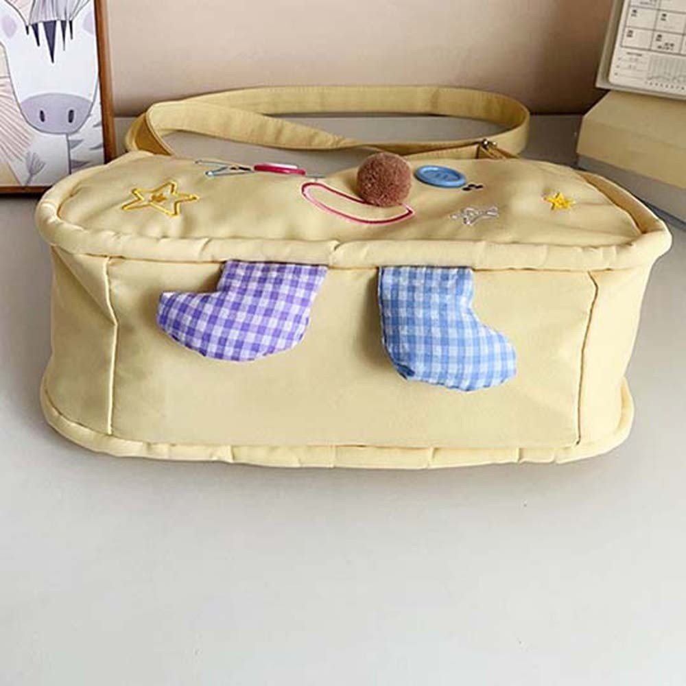 Literary Ugly and Cute Shoulde - Embroidery Yellow ulasan dan harga