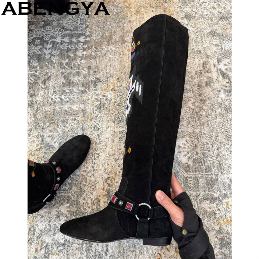 ABENGYA 2026 Winter New Knee H - Embroidery Print ulasan dan harga