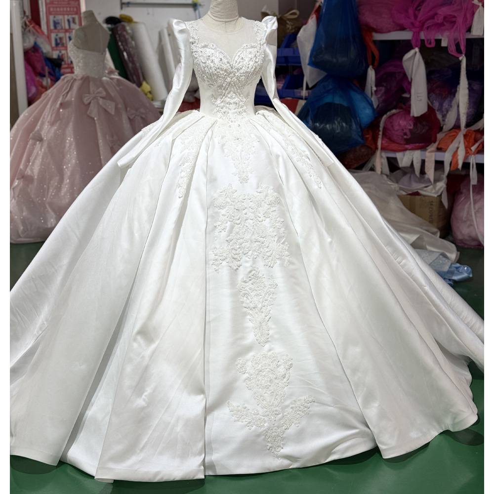 Pure White Long Sleeve Wedding - Embroidery White Dress ulasan dan harga