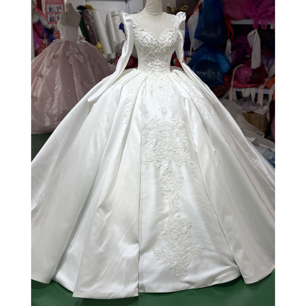 Pure White Long Sleeve Wedding - Embroidery White Dress ulasan dan harga