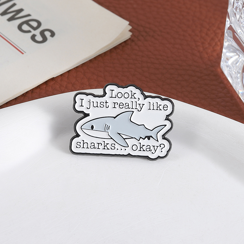 Look I Just Really Like Sharks - Embroidery Whale ulasan dan harga