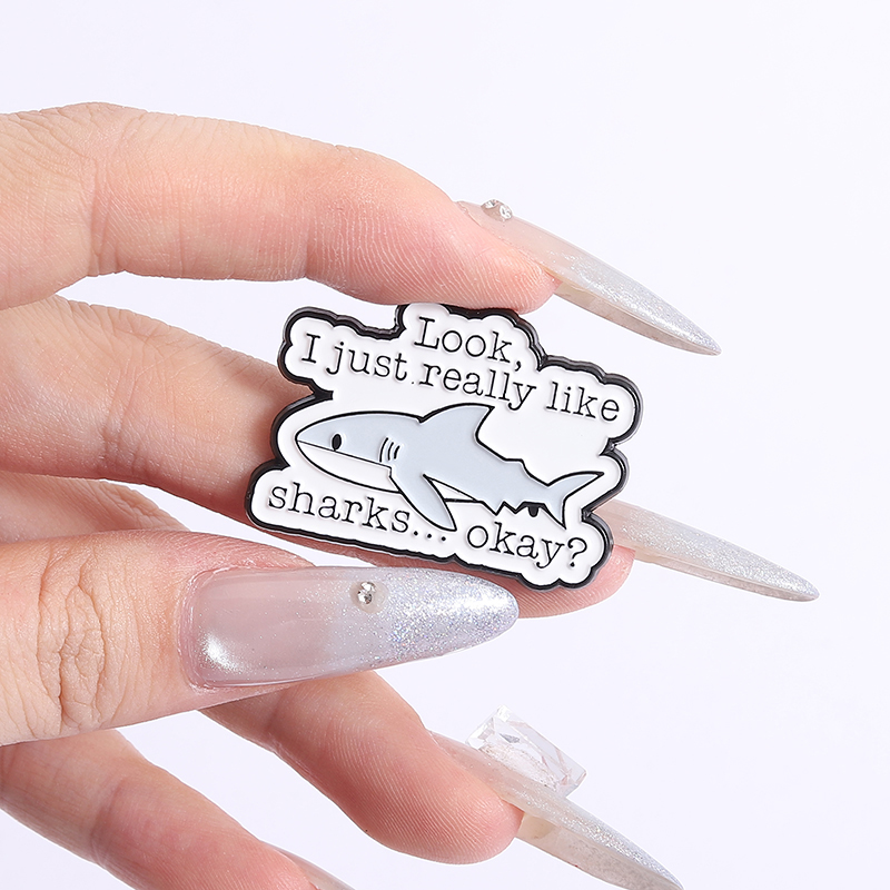 Look I Just Really Like Sharks - Embroidery Whale ulasan dan harga