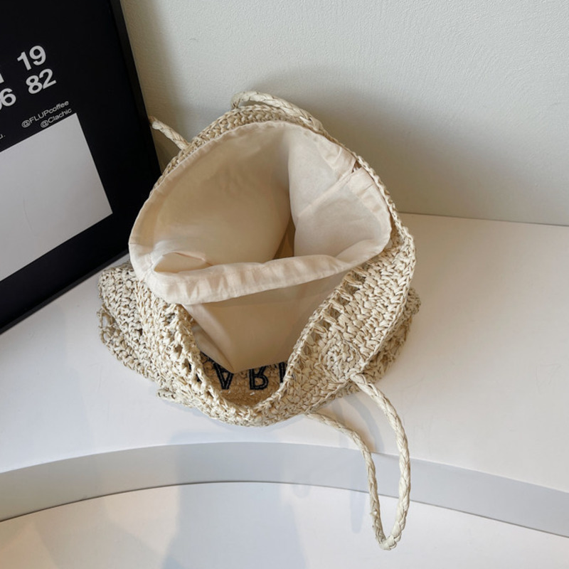 Trendy Woven Straw Bag For Wom - Embroidery Kiss ulasan dan harga