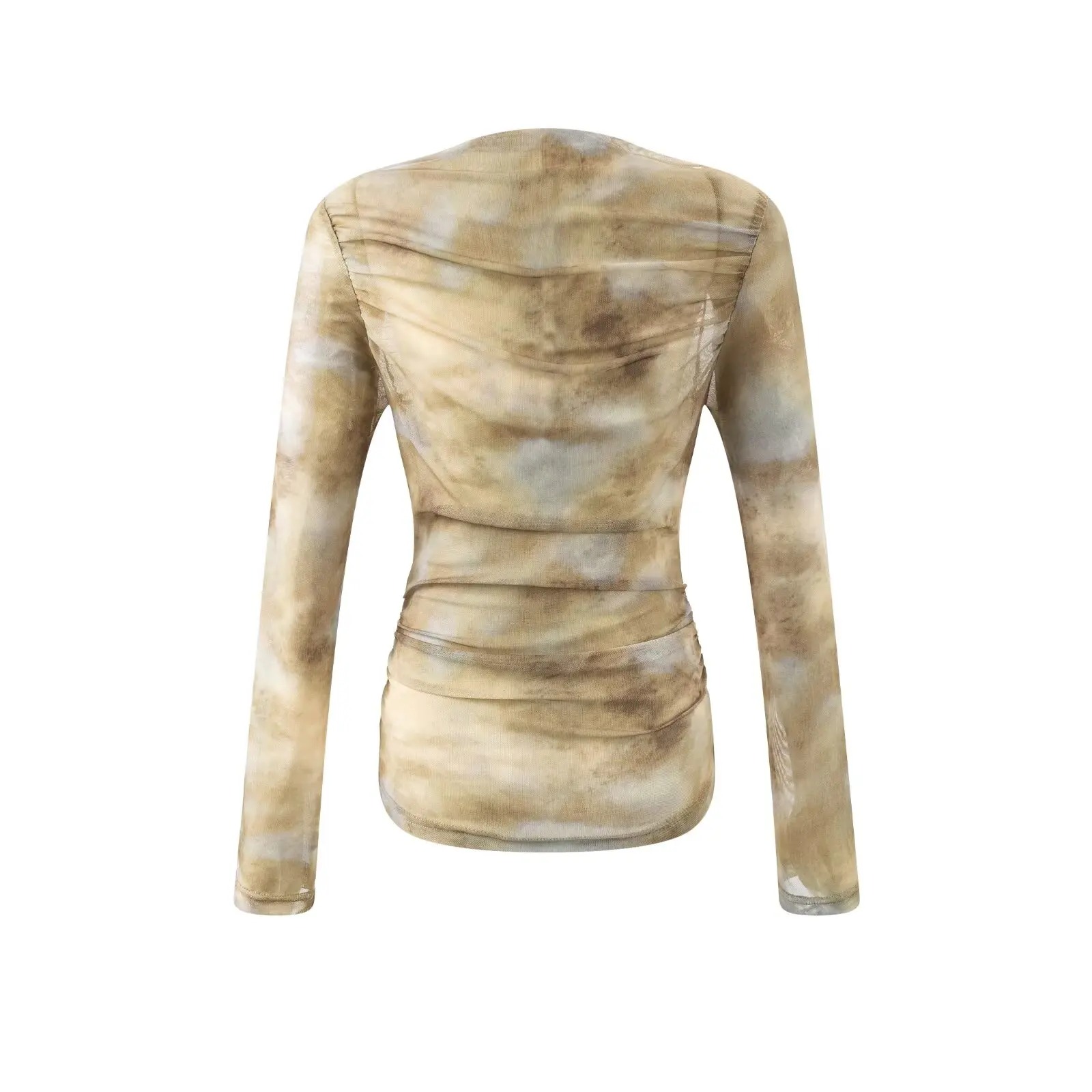 2025 Sexy Tie-Dye Print Ruched - Embroidery Print ulasan dan harga