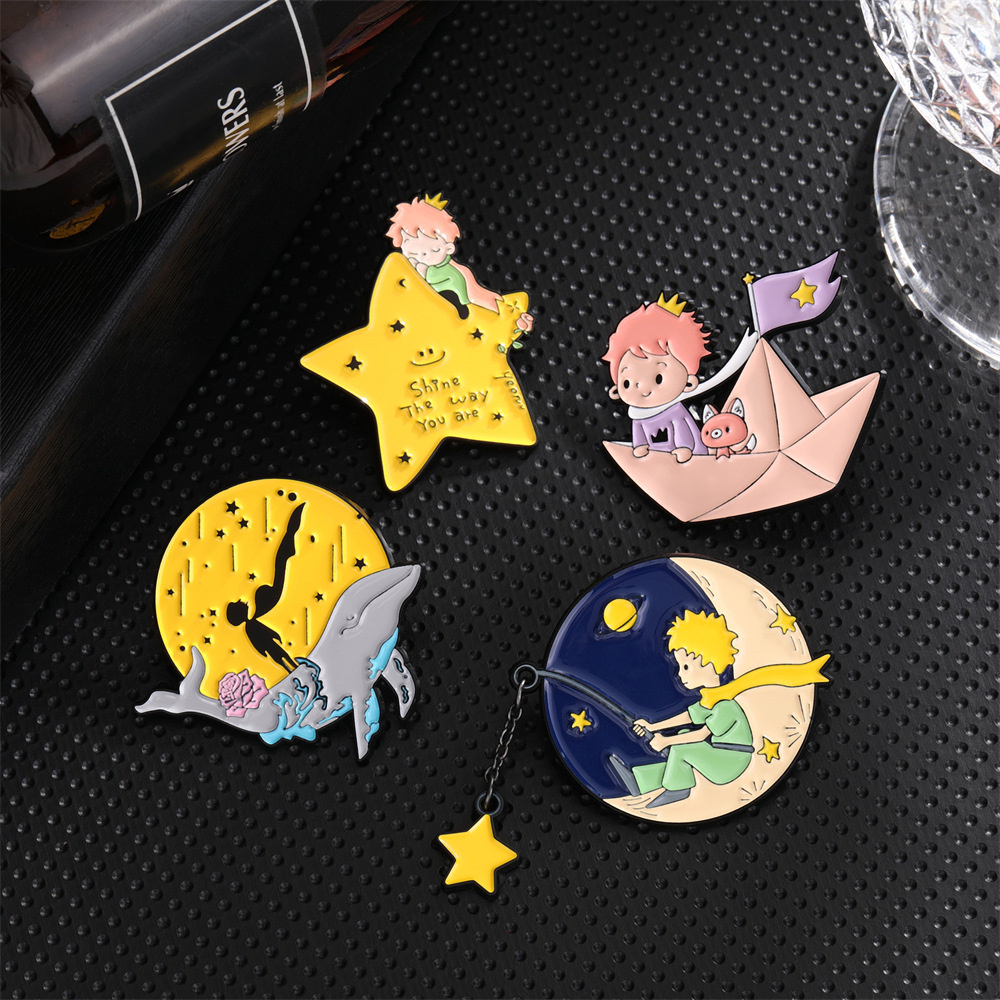 Cute Prince Fox Enamel Pins Cu - Embroidery Whale ulasan dan harga