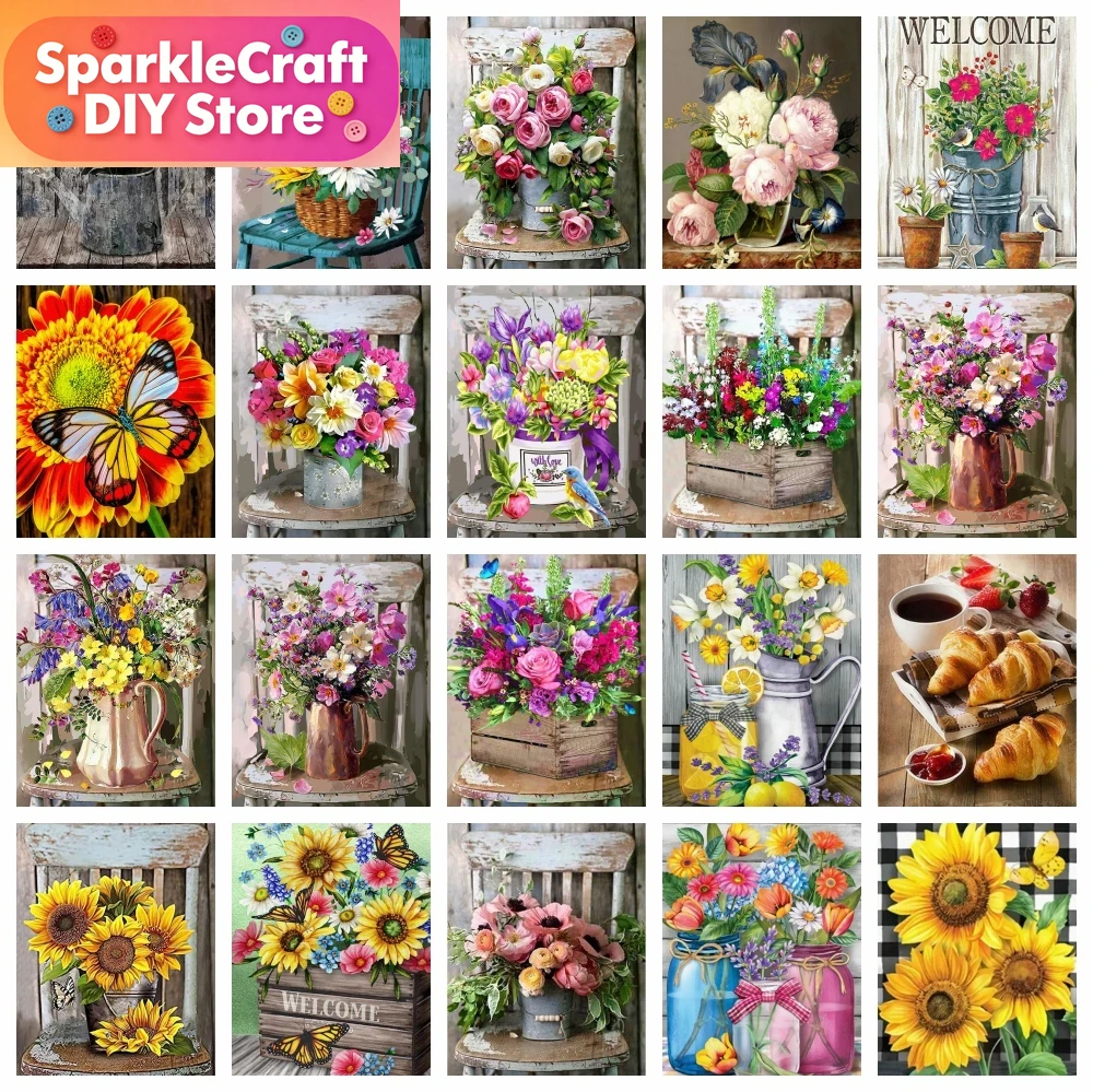 1pc frameless  Diamond Paintin - Embroidery Flower ulasan dan harga
