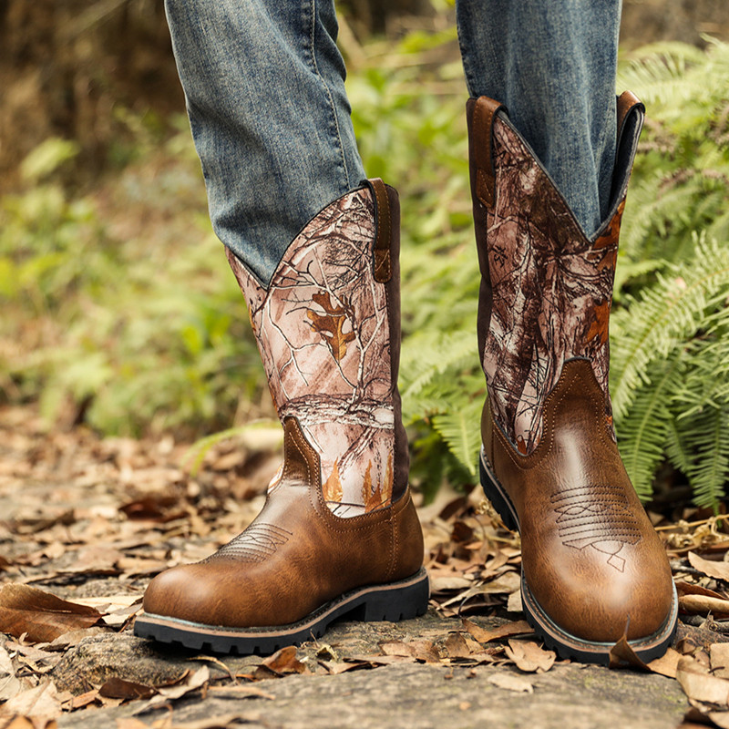 Men's Boots Classic Handmade E - Embroidery Print ulasan dan harga