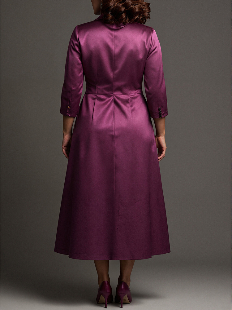 Women Plus Size Satin Midi-Len - Embroidery Jacket ulasan dan harga