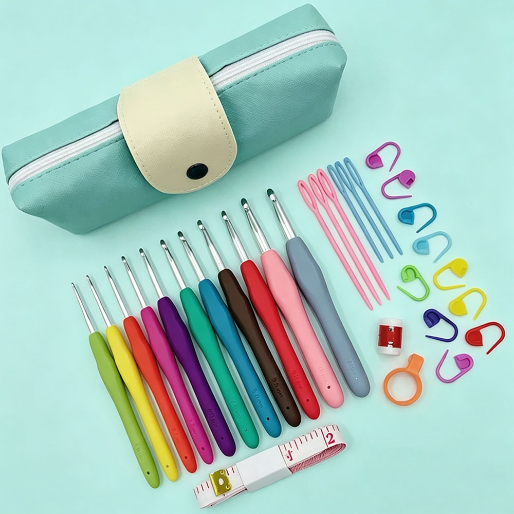 37pcs Crochet Hooks Kits with  - Embroidery Needles ulasan dan harga