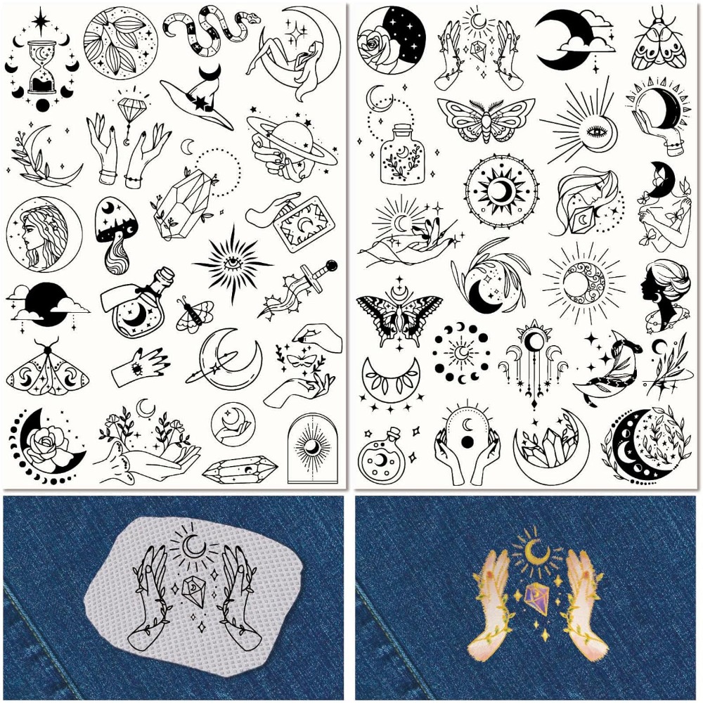 51Pcs Boho Moon Sun Water Solu - Water Soluble Stabilizer ulasan dan harga