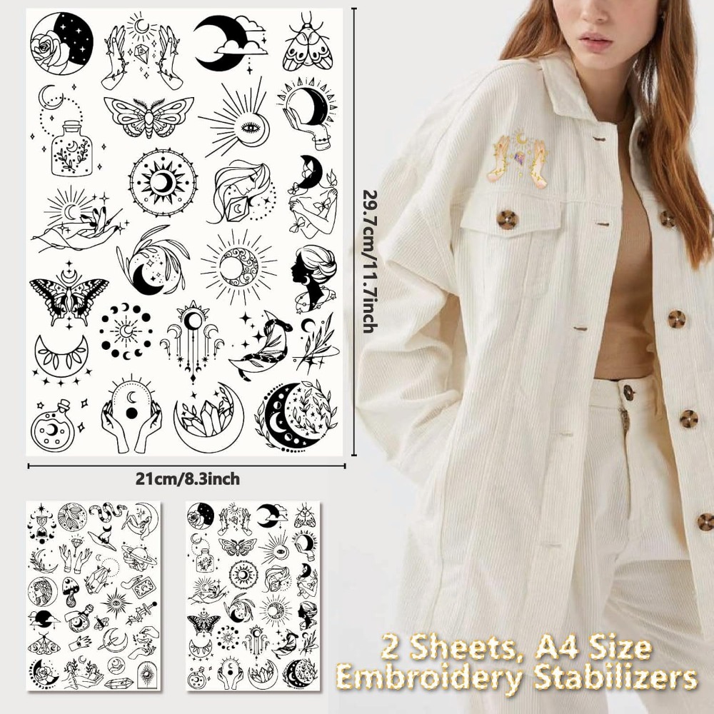 51Pcs Boho Moon Sun Water Solu - Water Soluble Stabilizer ulasan dan harga