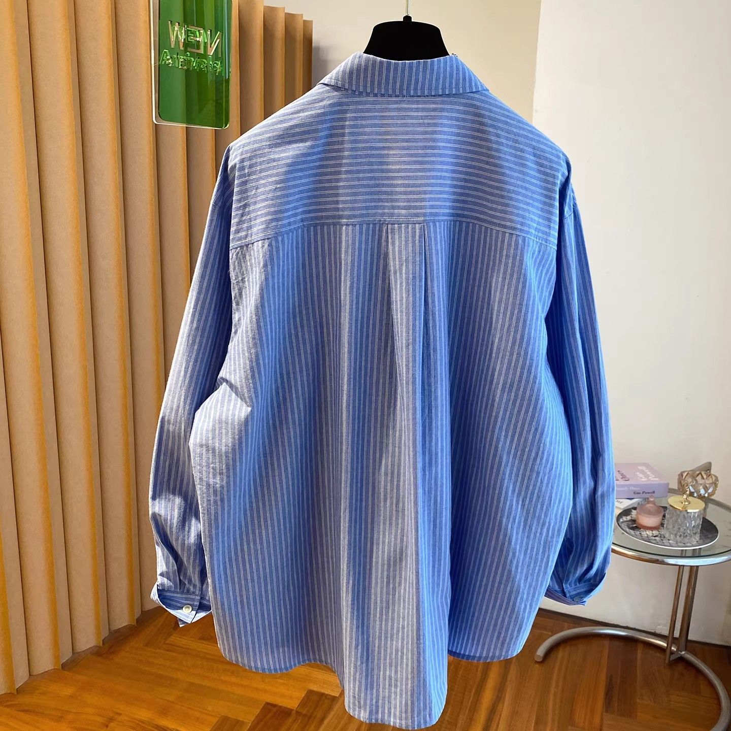 Korean Blue Embroidered Stripe - Embroidery Jacket ulasan dan harga