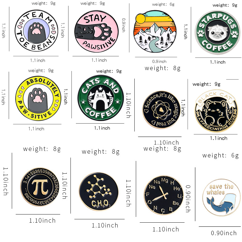 Classic Round Enamel Brooch Ca - Embroidery Whale ulasan dan harga